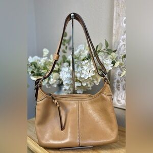 Vintage Coach Soho Leather Hobo Bag Tan Y2K Shoulder Purse Adjustable Strap